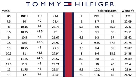 tommy hilfiger size guide.